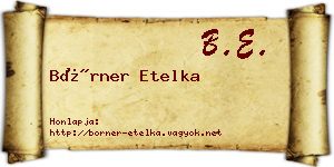 Börner Etelka névjegykártya